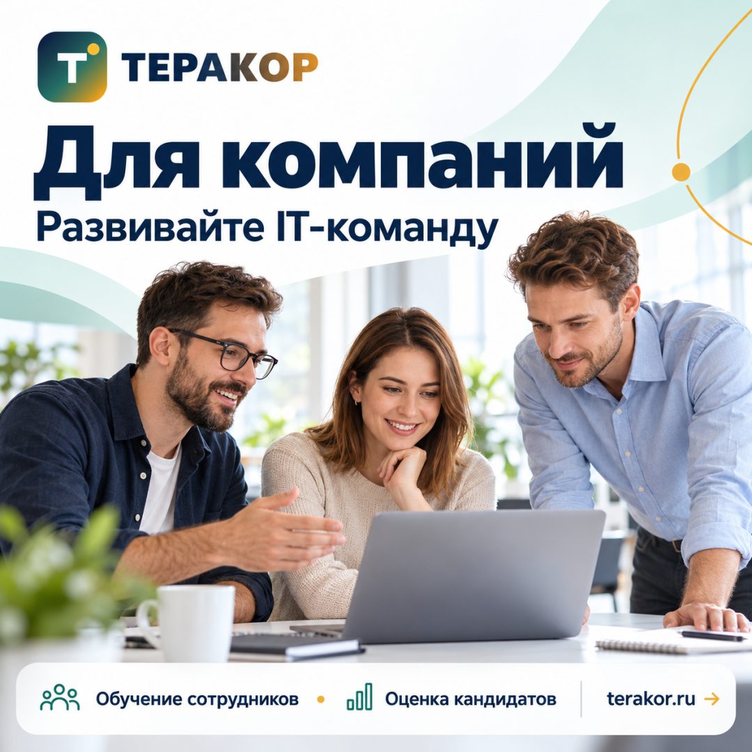 ТЕРАКОР для бизнеса: корпоративное обучение и оценка IT-кандидатов